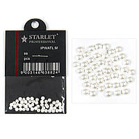Декор для нігтів Starletprofessional напів-перли, великий, колір білий 100 шт