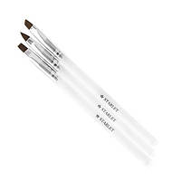 Набір кистей для гелю Starlet Professional, з прозорою ручкою, 3 шт.