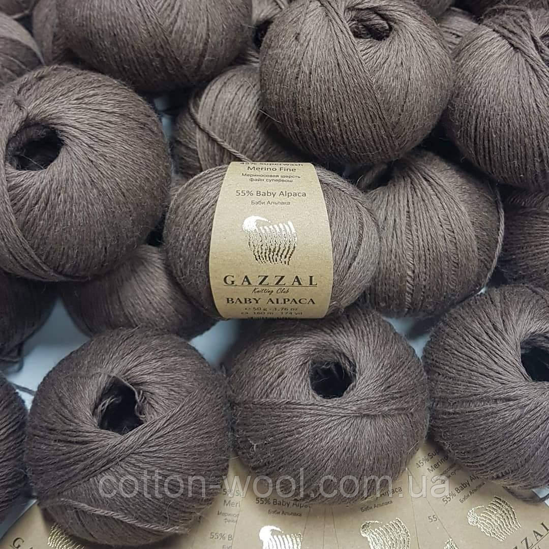 Gazzal Baby Alpapa 46002 какао 55% Бебі Альпака, 45% Мериносова вовна фенш, фото 1