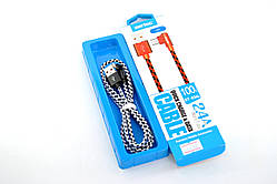 Кабель Usb Lightning Sertec ST-056L 2.4A 1m (Г-подібний, метал. Коннектор, круглий) Black / white