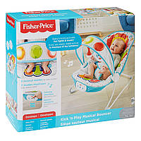 Fisher-Price музичний шезлонг крісло качалка Вдаряй і грай FFX45 Kick n Play Bouncer