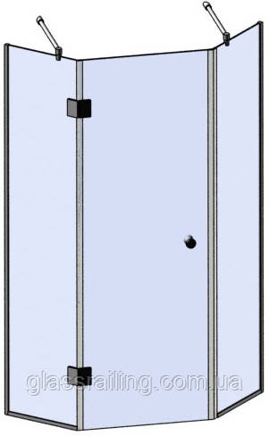 Стеклянная душевая перегородка под 135 град.