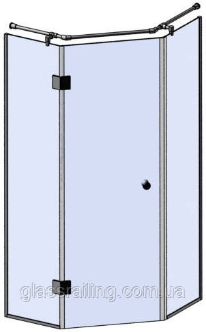 Стеклянная душевая перегородка под 135 град.