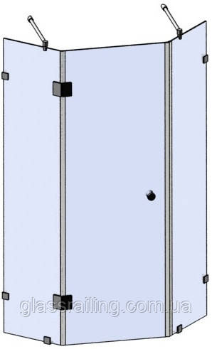 Стеклянная душевая перегородка под 135 град.