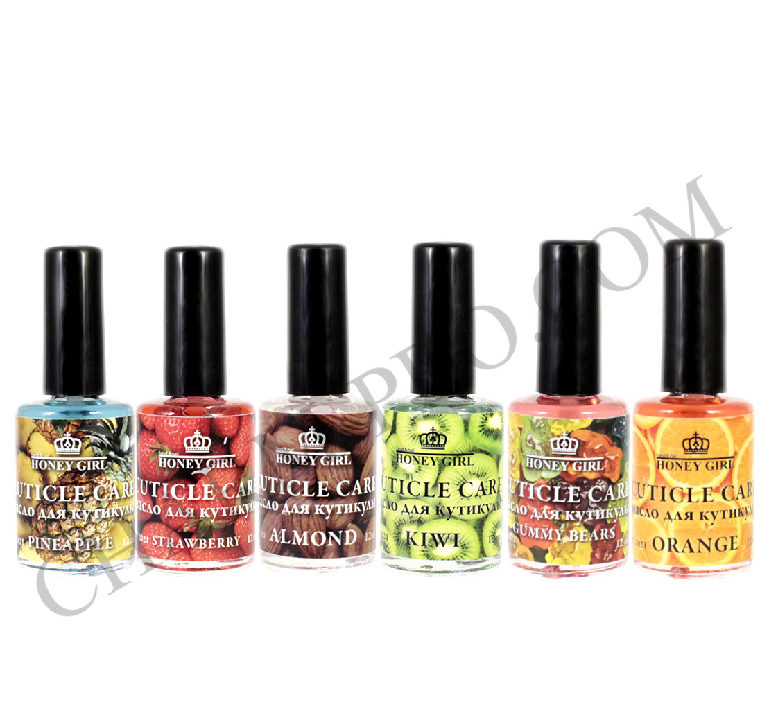 Вітамінізована олія Honey Girl для кутикули 12ml (Gummy Bears, Pine Apple, Kiwi, Orange, Almond, Straw Berry)