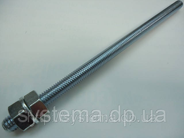 Стержень метрический (шпилька резьбовая), оцинкованный, ø 8.0х1000 мм, класс прочности 4,8