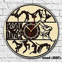 Часы Break dance Экологические часы Брейкданс часы Уличный танец Кварцевые часы Часы с древесины Часы на стену