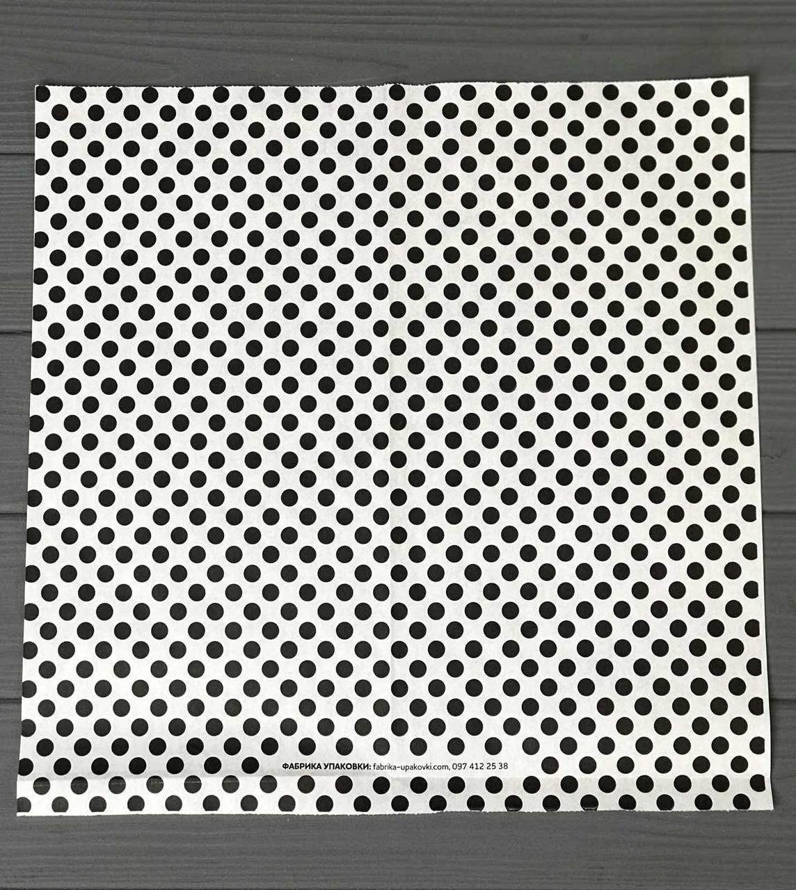 Обгортковий папір чорний горох 320х320 мм 40гр/м2 (середня жиростійкість) 555Ф, фото 1