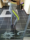 Жіночі для фітнесу легінси для спорту сірі салатові спортивні №35 — (M), фото 2