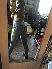 Жіночі для фітнесу легінси для спорту сірі салатові спортивні №35 — (M), фото 7