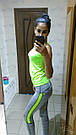 Жіночі для фітнесу легінси для спорту сірі салатові спортивні №35 — (M), фото 6