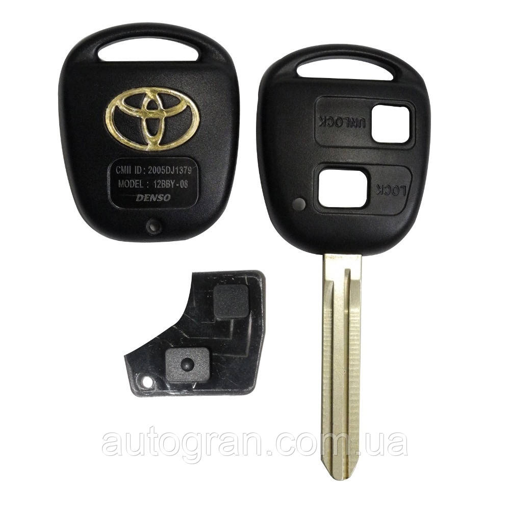Корпус ключа Toyota Camry Corolla RAV4 Avensis 2 кнопки, фото 1