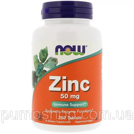 Цинк NOW Foods Zinc GLUCONATE 50 mg 250 таб., фото 1