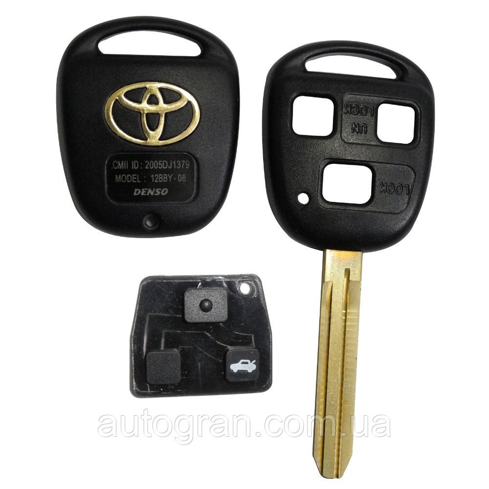 Корпус ключа Toyota Camry Corolla Avensis 3 кнопки, фото 1