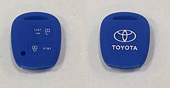 Силіконовий чохол на ключ Toyota 2 кнопки тип1 синій
