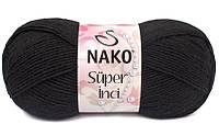 Nako SUPER INCI (Супер Инси) № 217 черный (Шерстяная пряжа с акрилом, нитки для вязания)