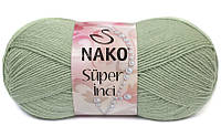 Nako SUPER INCI (Супер Инси) № 292 зеленый миндаль (Шерстяная пряжа с акрилом, нитки для вязания)