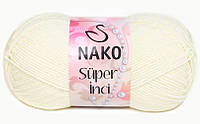 Nako SUPER INCI (Супер Инси) № 300 молочный (Шерстяная пряжа с акрилом, нитки для вязания)