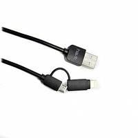 Кабель для передачи данных смартфона HAVIT HV-CB610X, black, Micro USB + Lighting (iPhone) 1м