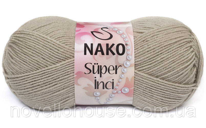 Nako SUPER INCI (Супер Інсі) № 1199 світлий беж (Вовняна пряжа з акрилом, нитки для в'язання)