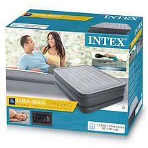 Надувна двоспальне ліжко Intex 64140 (152х203х51см.) Сіра, фото 2