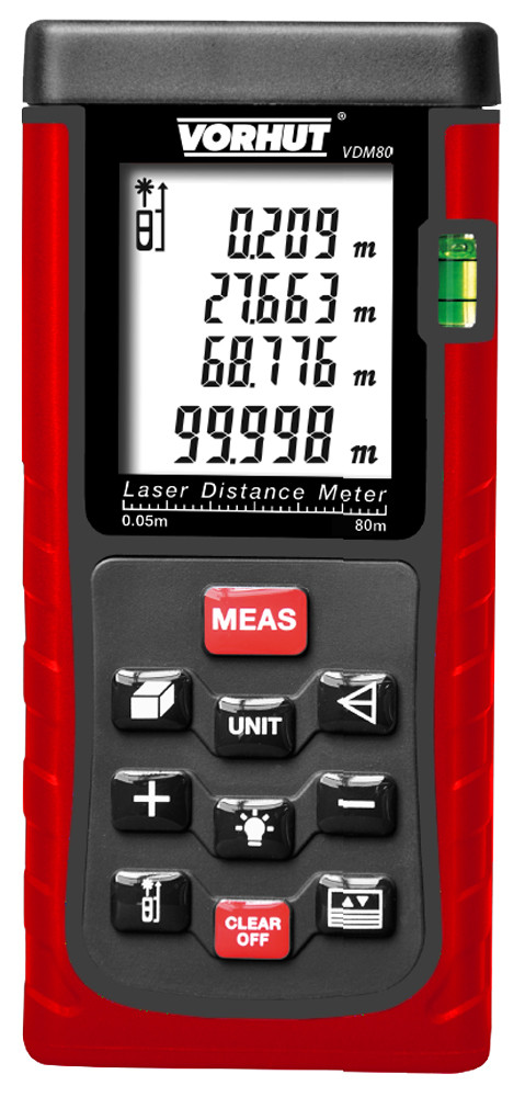 Лазерний далекомір VDM-80 0,05-80 м +/-2 мм 7 функцій Vorhut