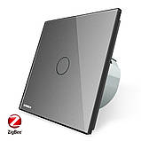 Сенсорний вимикач Livolo 1-канальний, ZigBee Сірий, фото 2