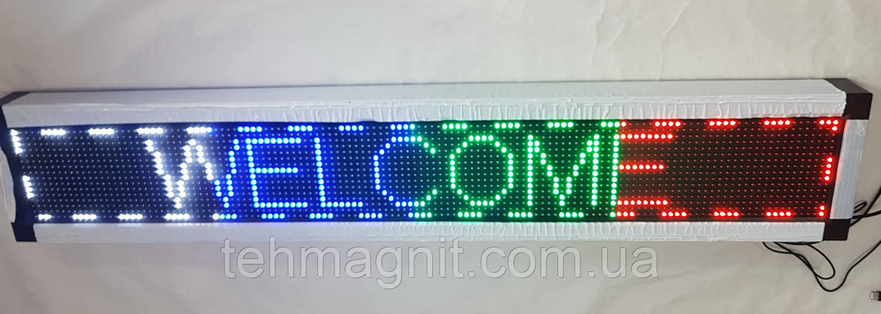 Рухомий рядок світлодіодний 135 х 23 см RGB Wi-Fi з датчиком температури