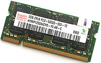 Оперативна пам'ять для ноутбука Hynix SODIMM DDR2 2Gb 667MHz 5300s CL5 (HYMP125S64CP8-Y5 AB-C) Б/У