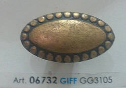 Ручка меблева кнопка GIFF GG3105 антична бронза
