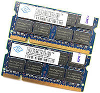 Оперативная память Nanya SODIMM DDR2 4Gb (2Gb+2Gb) 800MHz 6400S CL6 (NT2GT64U8HD0BN-AD) Б/У