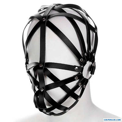 Шкіряна маска маска маска 192 БДСМ чорна для пана, сексуальних ігор, фетиші