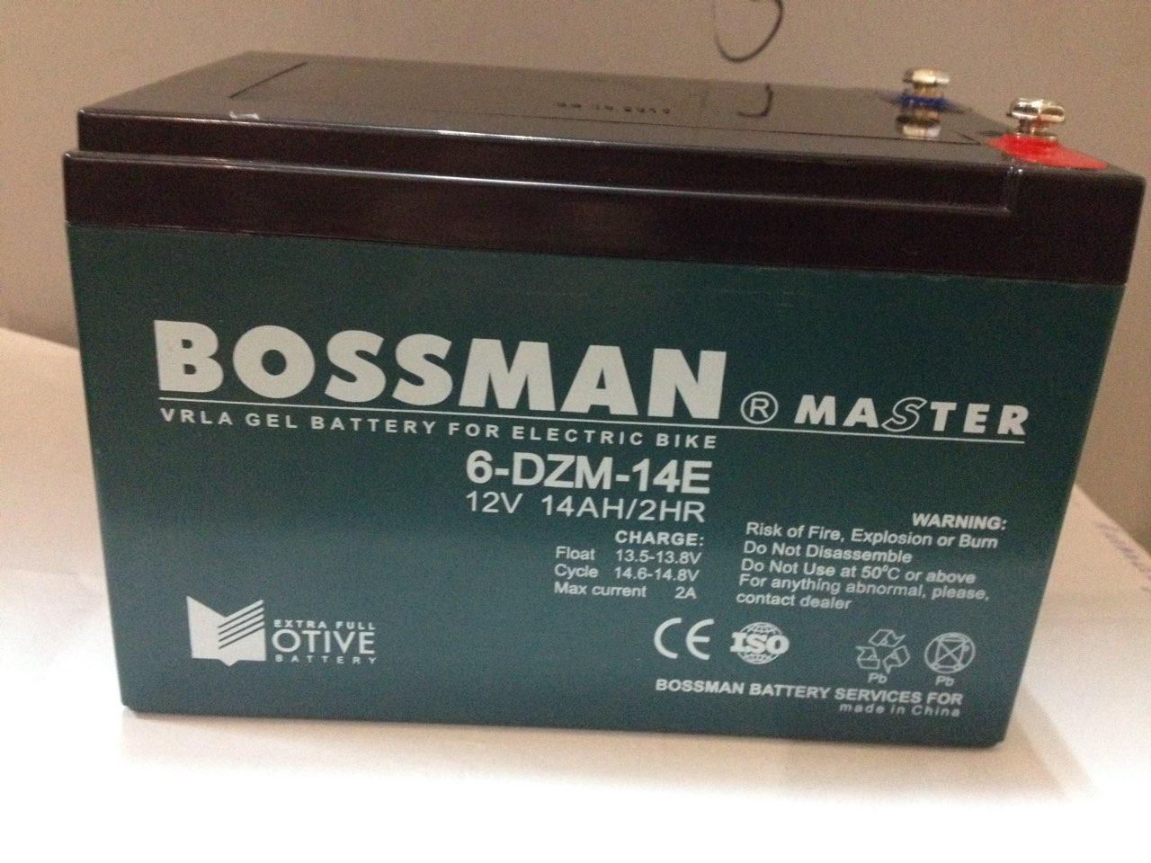Свинцово-кислотный аккумулятор для электровелосипедов 12V 14Ah Bossman-Master 6DZM14E - фото 1 - id-p177930406