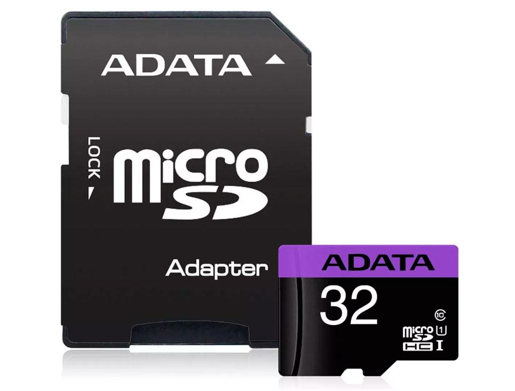 Картка пам'яті A-DATA 32Gb microSDHC Ultra UHS-I +SD-адаптер Class 10 (AUSDH32GUICL10-RA1)