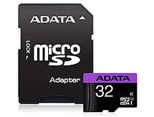 Картка пам'яті A-DATA 32Gb microSDHC Ultra UHS-I +SD-адаптер Class 10 (AUSDH32GUICL10-RA1)