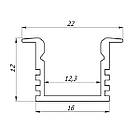 Врізний LED-профіль BIOM ЛПВ12х16, анодований, (з розсіювачем), фото 3