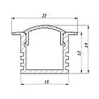 Врізний LED-профіль BIOM ЛПВ12х16, анодований, (з розсіювачем), фото 5