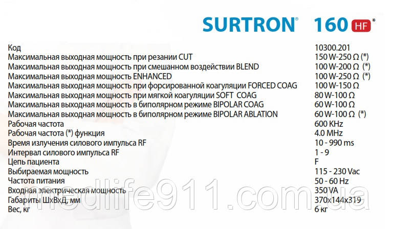 Аппарат электрохирургический SURTRON FLASH 160 HF - LED SpA - фото 4 - id-p1053605881