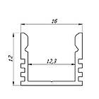 Алюмінієвий LED-профіль ЛП-12 накладний, анодований, з розсіювачем, фото 2