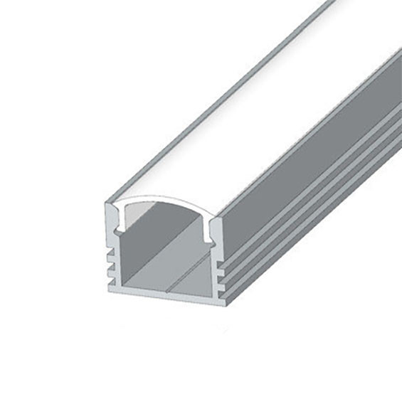Алюмінієвий LED-профіль ЛП-12 накладний, анодований, з розсіювачем (12 мм), фото 1
