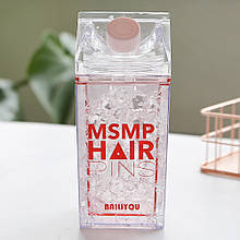 Пляшка для води охолоджувальна EL msmp hair 400 мл білий з червоним