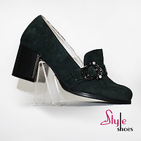 Туфлі жіночі замшеві кольору малахіт "Style Shoes", фото 3