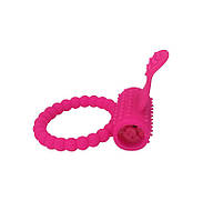 Ерекційне кільце на пеніс із вібрацією й пелюсткою рожевий