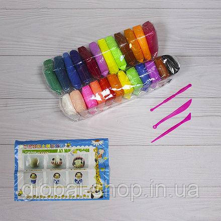 Легкий повітряний м'який пластилін 24 яскравих кольори