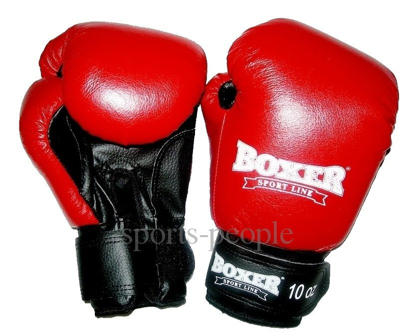 Рукавиці боксерські (для боксу) Boxer: 10, 12 унцій, шкіра, різн. кольору синій, 10 oz (унцій)