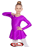 Купальник для танців зі спідницею фіолетовий GM030118 (біфлекс, р-р 1-M, зріст 98-134 см)