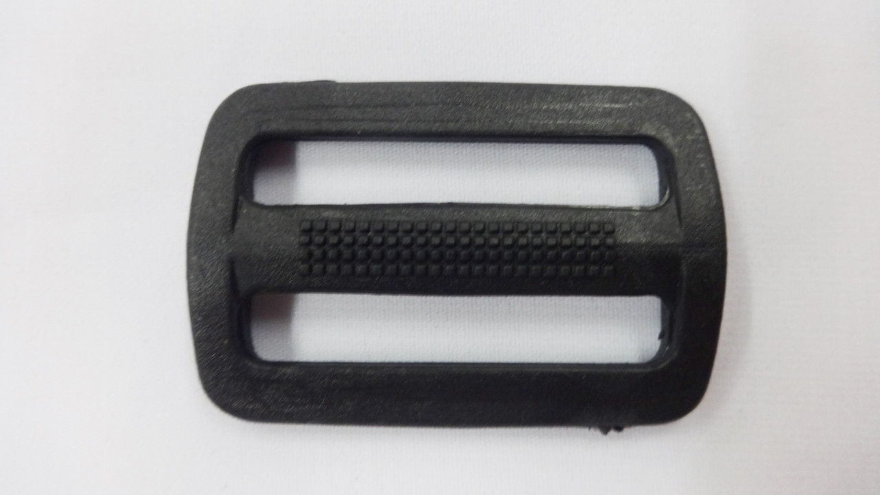 Пряжка двощільова чорна 38 мм пластикова, фото 1