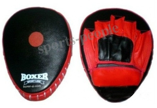 Боксерські лапи, для боксу Boxer, 2шт., гнуті, шкіра, різном. кольори