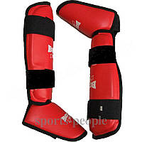 Захист стопи та гомілки (фути) Boxer, вініл, розміри: М, L, XL, різн. кольору червоний, М
