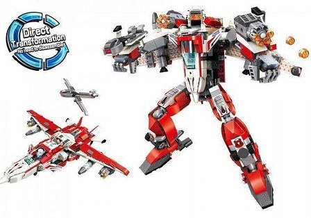 Конструктор Qman Трансформер 2 в 1: Примарний лицар Робот Хубот + Літак Blast Ranger 763 деталі 3304, фото 1